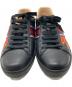 中古・古着 GUCCI (グッチ) ファイアーエンブレムレザースニーカー ブラック サイズ:9：18000円