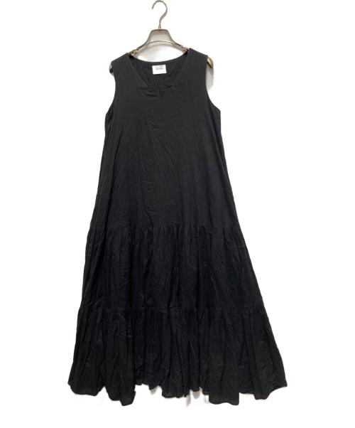 UNITED ARROWS TOKYO（ユナイテッドアローズトウキョウ）UNITED ARROWS TOKYO (ユナイテッドアローズトウキョウ) コットンVネックマキシワンピース ブラック サイズ:38の古着・服飾アイテム