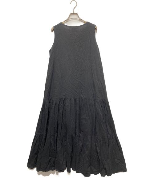 UNITED ARROWS TOKYO（ユナイテッドアローズトウキョウ）UNITED ARROWS TOKYO (ユナイテッドアローズトウキョウ) コットンVネックマキシワンピース ブラック サイズ:38の古着・服飾アイテム