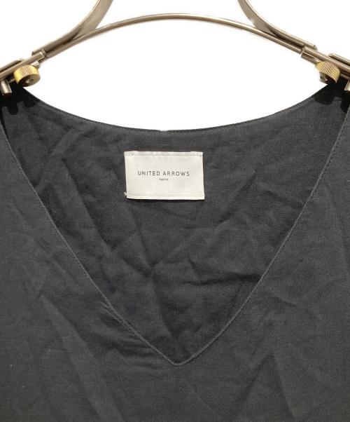 UNITED ARROWS TOKYO（ユナイテッドアローズトウキョウ）UNITED ARROWS TOKYO (ユナイテッドアローズトウキョウ) コットンVネックマキシワンピース ブラック サイズ:38の古着・服飾アイテム