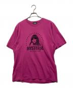 Hysteric Glamourヒステリックグラマー）の古着「STAR CIRCLE WOMAN刺繍 Tシャツ」｜パープル