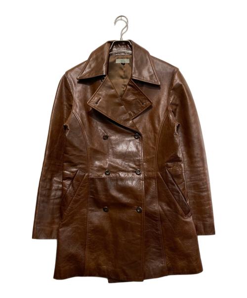 quadro phenia（クアドロフェニア）quadro phenia (クアドロフェニア) ホースレザーコート ブラウン サイズ:Ｍの古着・服飾アイテム