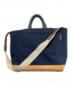 COACHコーチ）の古着「ブリーカーキャンバスビーチ2WAYバッグ」｜ネイビー