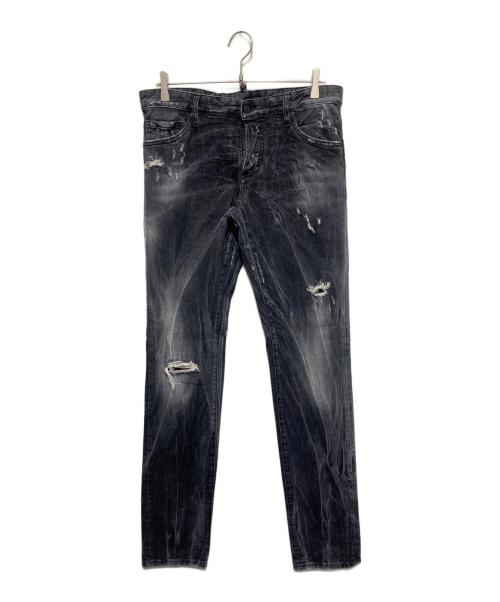 DSQUARED2（ディースクエアード）DSQUARED2 (ディースクエアード) スキニーデニムパンツ ブラック サイズ:48の古着・服飾アイテム