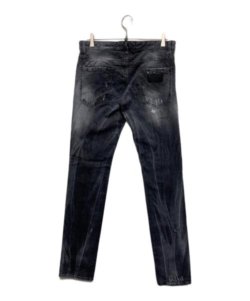 DSQUARED2（ディースクエアード）DSQUARED2 (ディースクエアード) スキニーデニムパンツ ブラック サイズ:48の古着・服飾アイテム