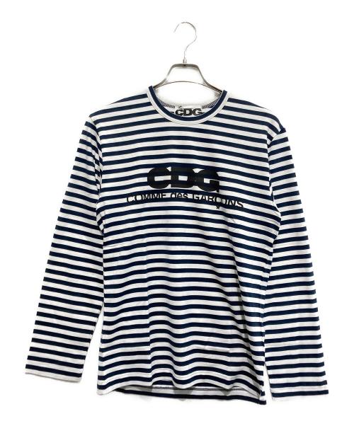 COMME des GARCONS JUNYA WATANABE MAN（コム デ ギャルソン ジュンヤ ワタナベ マン）COMME des GARCONS JUNYA WATANABE MAN (コム デ ギャルソン ジュンヤ ワタナベ マン) ボーダーカットソー ホワイト×ネイビー サイズ:mの古着・服飾アイテム