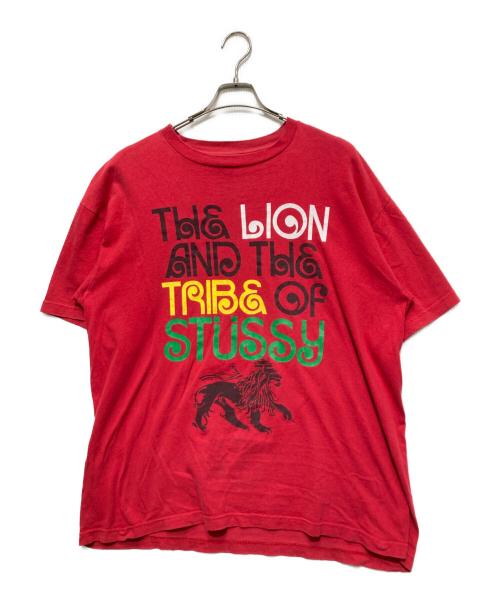 stussy（ステューシー）stussy (ステューシー) プリントTシャツ レッド サイズ:XLの古着・服飾アイテム