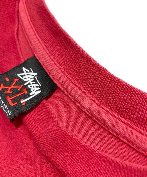 stussy（ステューシー）stussy (ステューシー) プリントTシャツ レッド サイズ:XLの古着・服飾アイテム