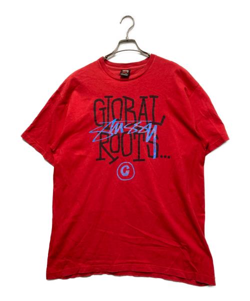 stussy（ステューシー）stussy (ステューシー) プリントTシャツ レッド サイズ:XLの古着・服飾アイテム