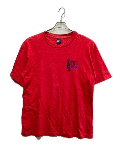 stussy（ステューシー）stussy (ステューシー) キングシャドーマンプリントTシャツ レッド サイズ:Lの古着・服飾アイテム