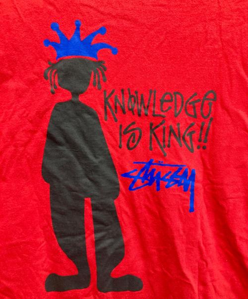 stussy（ステューシー）stussy (ステューシー) キングシャドーマンプリントTシャツ レッド サイズ:Lの古着・服飾アイテム