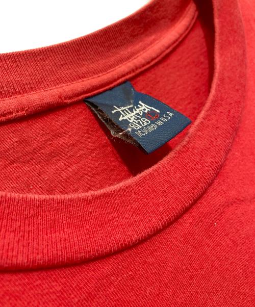 stussy（ステューシー）stussy (ステューシー) キングシャドーマンプリントTシャツ レッド サイズ:Lの古着・服飾アイテム