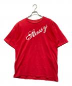 stussyステューシー）の古着「シャネルロゴプリントTシャツ」｜レッド