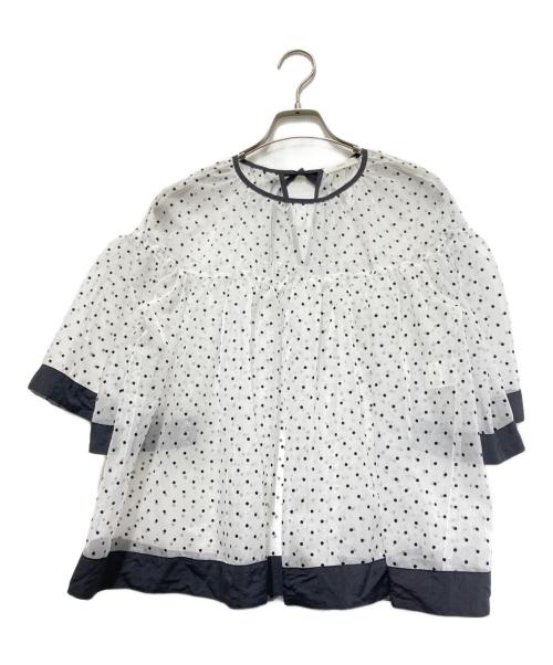 YORI（ヨリ）yori (ヨリ) ドットオーガンジーブラウス ホワイト サイズ:FREEの古着・服飾アイテム