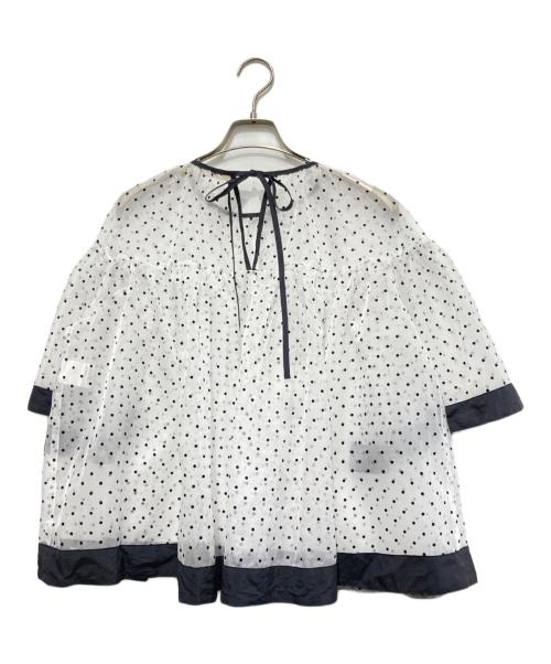 YORI（ヨリ）yori (ヨリ) ドットオーガンジーブラウス ホワイト サイズ:FREEの古着・服飾アイテム