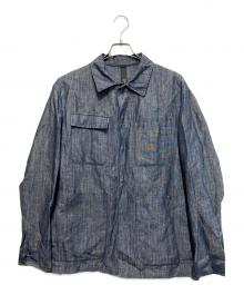 HEVO（イーヴォ）の古着「リネンコットンブレンドジャケット」｜ネイビー