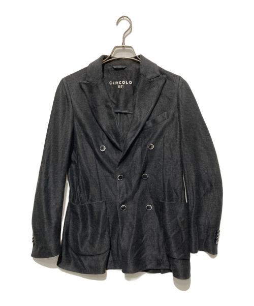 CIRCOLO 1901（チルコロ1901）Circolo 1901 (チルコロ1901) リネン メッシュ6B ジャケット ブラック サイズ:44の古着・服飾アイテム