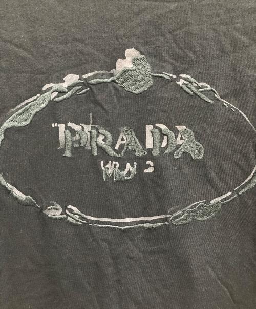 PRADA（プラダ）PRADA (プラダ) ロゴTシャツ ブラック サイズ:Mの古着・服飾アイテム
