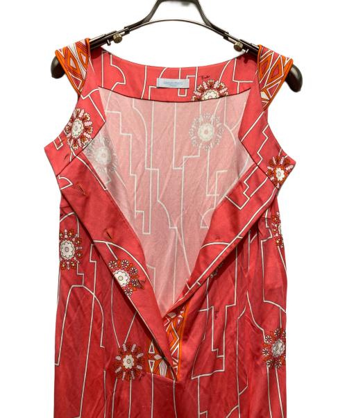 Emilio Pucci（エミリオ プッチ）Emilio Pucci (エミリオ プッチ) ノースリーブシルクワンピース レッド サイズ:36の古着・服飾アイテム