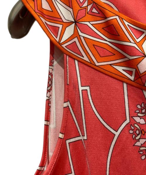 Emilio Pucci（エミリオ プッチ）Emilio Pucci (エミリオ プッチ) ノースリーブシルクワンピース レッド サイズ:36の古着・服飾アイテム