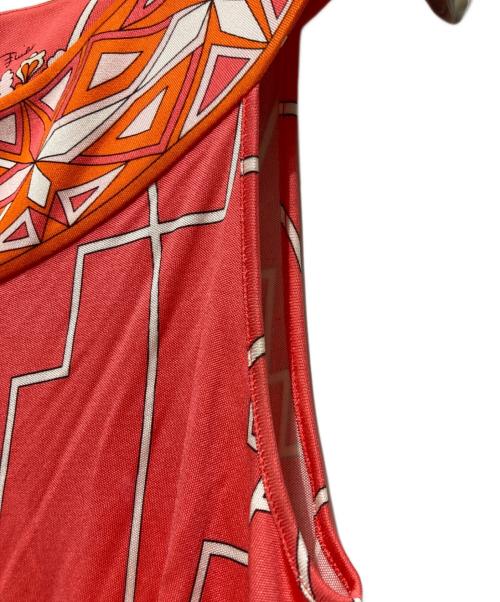 Emilio Pucci（エミリオ プッチ）Emilio Pucci (エミリオ プッチ) ノースリーブシルクワンピース レッド サイズ:36の古着・服飾アイテム