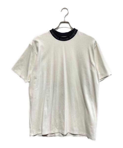 Acne studios（アクネ ストゥディオス）Acne studios (アクネ ストゥディオス) NAVID NECK LOGO TEE ホワイト サイズ:Lの古着・服飾アイテム