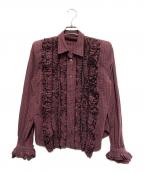 LUDLOWラドロー）の古着「24AWフリルチェックシャツ」｜レッド