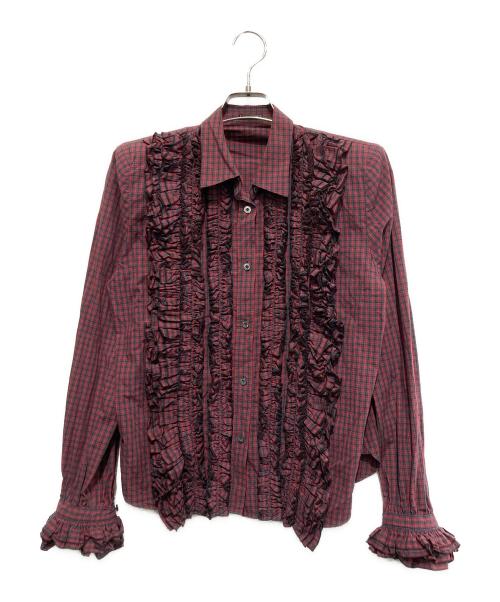 LUDLOW（ラドロー）LUDLOW (ラドロー) 24AWフリルチェックシャツ レッド サイズ:-の古着・服飾アイテム