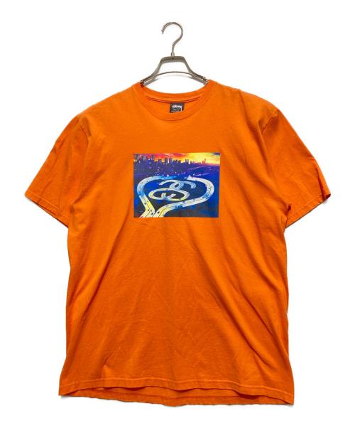 stussy（ステューシー）stussy (ステューシー) 半袖カットソー オレンジ サイズ:Lの古着・服飾アイテム