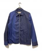 MARNIマルニ）の古着「クレイジーパターン ストライプ ジップアップ ジャケット」｜ネイビー