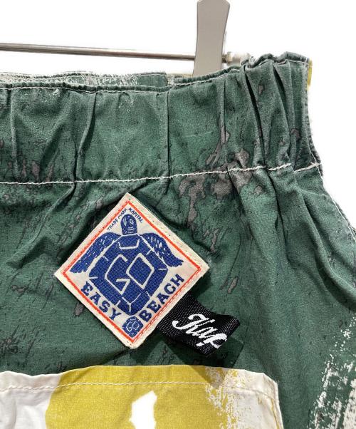 KAPITAL（キャピタル）KAPITAL (キャピタル) Quick Dry Taffeta Blush Camo Easy Beach GO Pants ホワイト×グリーン サイズ:3の古着・服飾アイテム