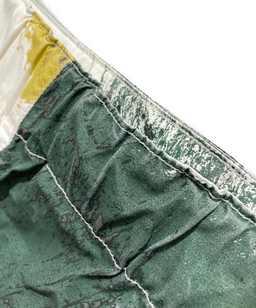 KAPITAL（キャピタル）KAPITAL (キャピタル) Quick Dry Taffeta Blush Camo Easy Beach GO Pants ホワイト×グリーン サイズ:3の古着・服飾アイテム