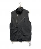 ANEIアーネイ）の古着「DIAG ZIP TECH VEST」｜ブラック