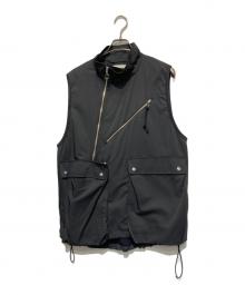 ANEI（アーネイ）の古着「DIAG ZIP TECH VEST」｜ブラック