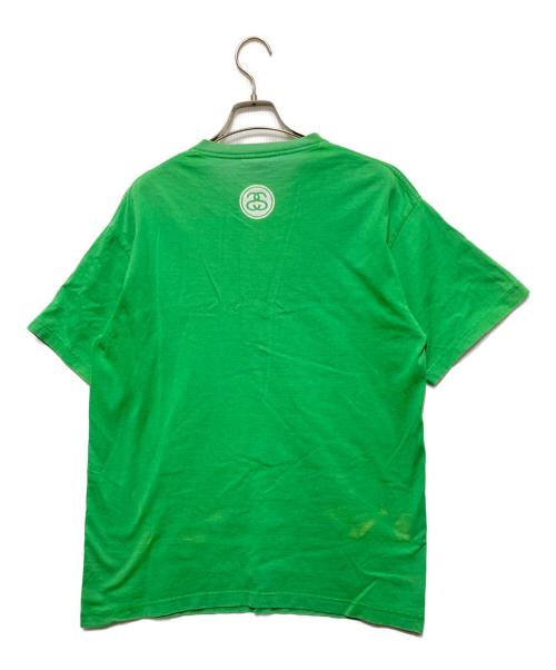 stussy（ステューシー）stussy (ステューシー) WORLD STUSSY WIDE プリントTシャツ グリーン サイズ:Lの古着・服飾アイテム