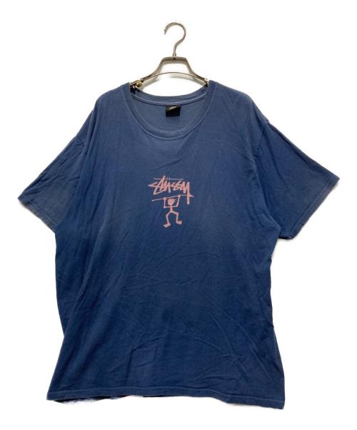 stussy（ステューシー）stussy (ステューシー) シャドーマンプリントTシャツ ネイビー サイズ:Lの古着・服飾アイテム
