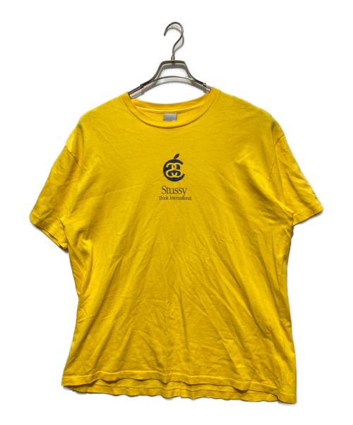 stussy（ステューシー）stussy (ステューシー) アップルプリントTシャツ/90s/USA/OLD STUSSY  イエロー サイズ:XLの古着・服飾アイテム