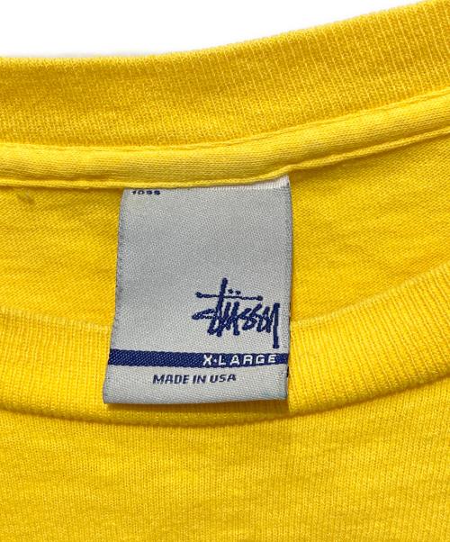 stussy（ステューシー）stussy (ステューシー) アップルプリントTシャツ/90s/USA/OLD STUSSY  イエロー サイズ:XLの古着・服飾アイテム
