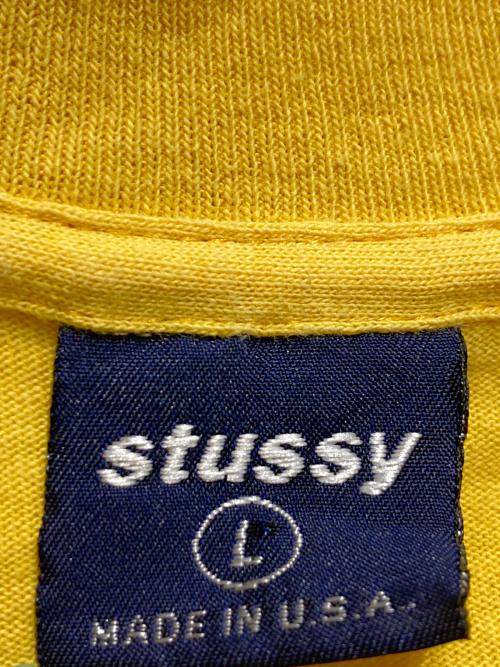 stussy（ステューシー）stussy (ステューシー) プリントTシャツ イエロー サイズ:Lの古着・服飾アイテム