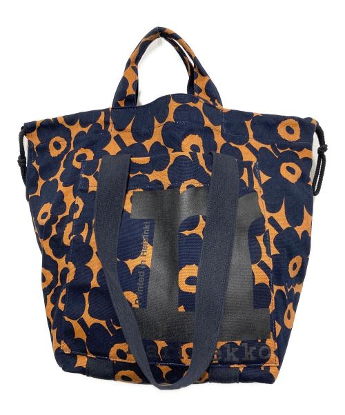 marimekko（マリメッコ）marimekko (マリメッコ) MONO CITY TOTE MINI UNIKKO ブラック×オレンジの古着・服飾アイテム