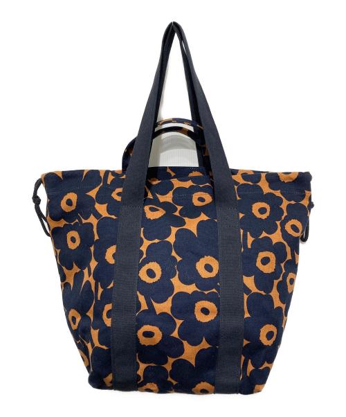 marimekko（マリメッコ）marimekko (マリメッコ) MONO CITY TOTE MINI UNIKKO ブラック×オレンジの古着・服飾アイテム