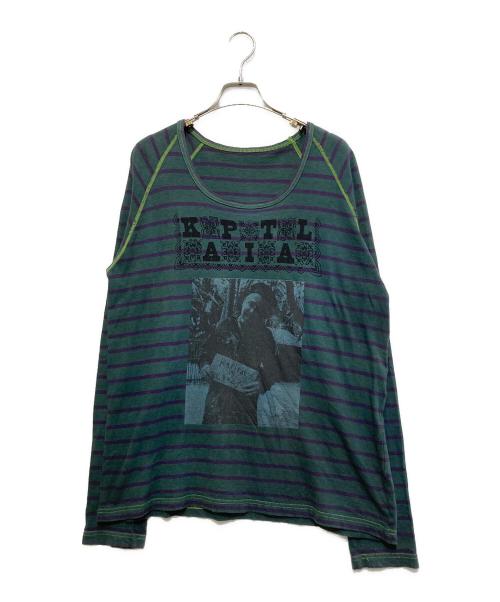 KAPITAL（キャピタル）KAPITAL (キャピタル) ボーダーカットソー グリーン サイズ:Lの古着・服飾アイテム