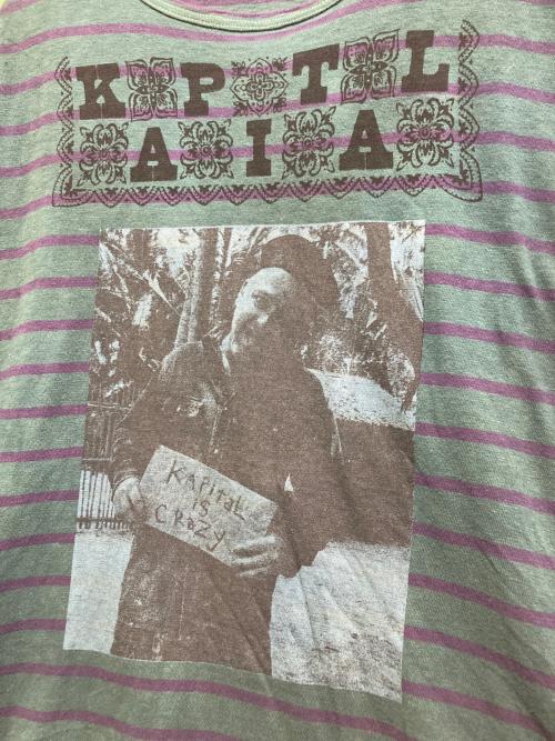 KAPITAL（キャピタル）KAPITAL (キャピタル) ボーダーカットソー グリーン サイズ:Lの古着・服飾アイテム