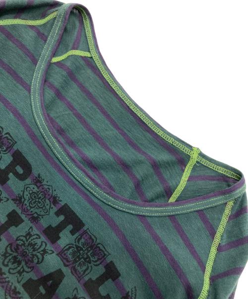 KAPITAL（キャピタル）KAPITAL (キャピタル) ボーダーカットソー グリーン サイズ:Lの古着・服飾アイテム