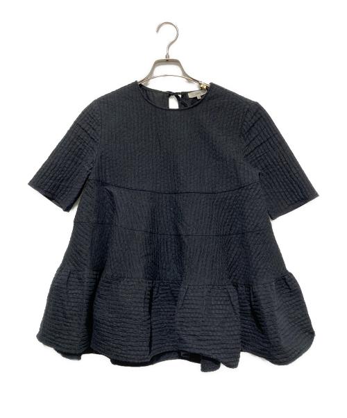 YORI（ヨリ）YORI (ヨリ) フクレティアードブラウス ブラック サイズ:36の古着・服飾アイテム