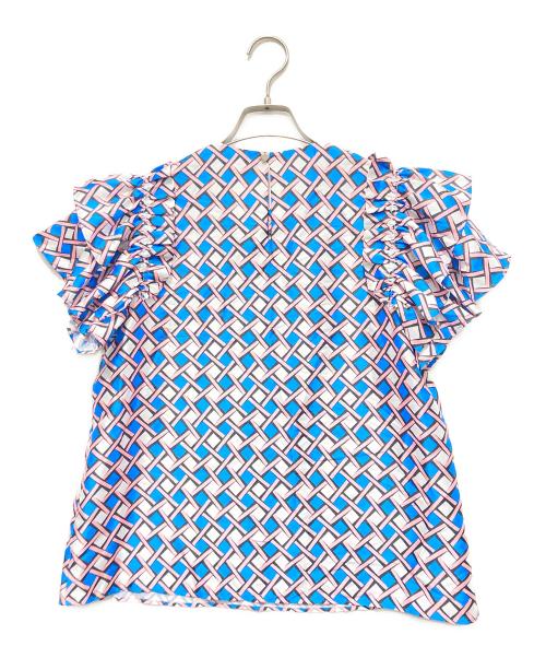 Loulou Willoughby（ルルウィルビー）Loulou Willoughby (ルルウィルビー) キカチェックブラウス ブルー×ピンク サイズ:2の古着・服飾アイテム