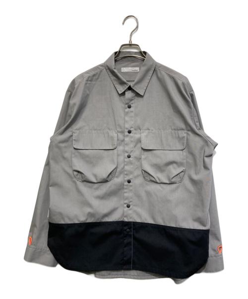 narifuri（ナリフリ）narifuri (ナリフリ) UNIVERSAL OVERALL (ユニバーサルオーバーオール) ワークシャツ グレー サイズ:Mの古着・服飾アイテム