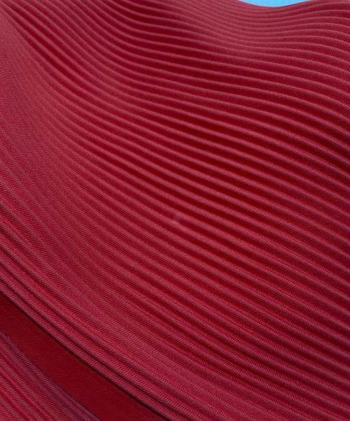 PLEATS PLEASE（プリーツプリーズ）PLEATS PLEASE (プリーツプリーズ) バイアスジップウェーブバックパック レッドの古着・服飾アイテム