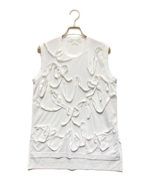 COMME des GARCONS COMME des GARCONS（コムデギャルソン コムデギャルソン）COMME des GARCONS COMME des GARCONS (コムデギャルソン コムデギャルソン) ノースリーブカットソー ホワイト サイズ:Mの古着・服飾アイテム