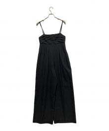 OUNNOUN（オウンノウン）の古着「ワイドレッグオールインワン」｜ブラック